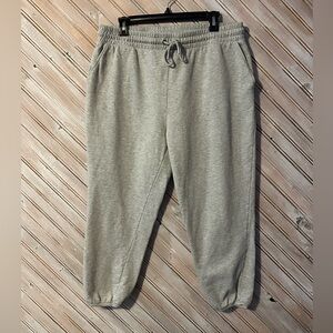 Casual Tu Light Gray Jogger Pants for Women Drawstring Pockets Ruched Ankles